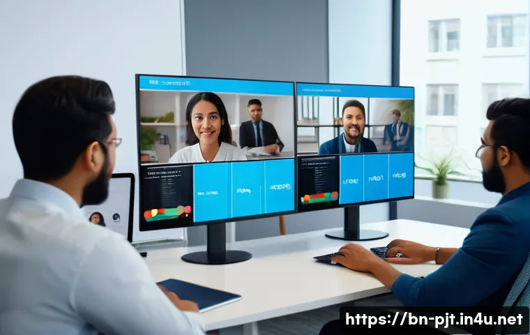 프로젝트 관리에서의 문화적 차이 해결법 - A diverse multinational project team engaged in a lively video conference call, with members from di...