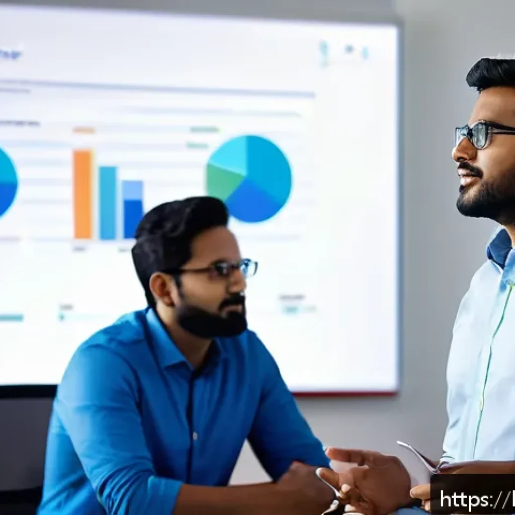 PM 직무별 요구 역량 분석 - A professional Bengali project manager in a modern office setting, confidently leading a diverse tea...