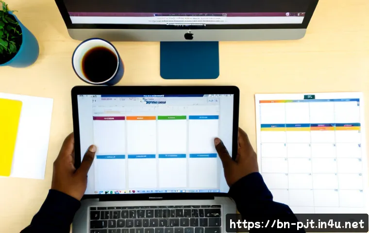 Home 17 프로젝트 일정 관리 툴 비교 - Photorealistic overhead workspace showing a Bengali project manager comparing two different project ...